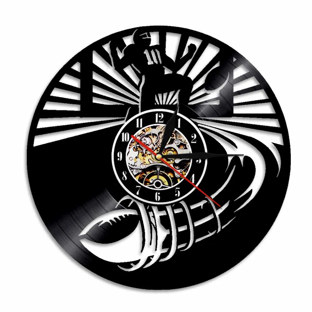 Регби Америка футбол проигрыватель виниловые настенные часы современный дизайн