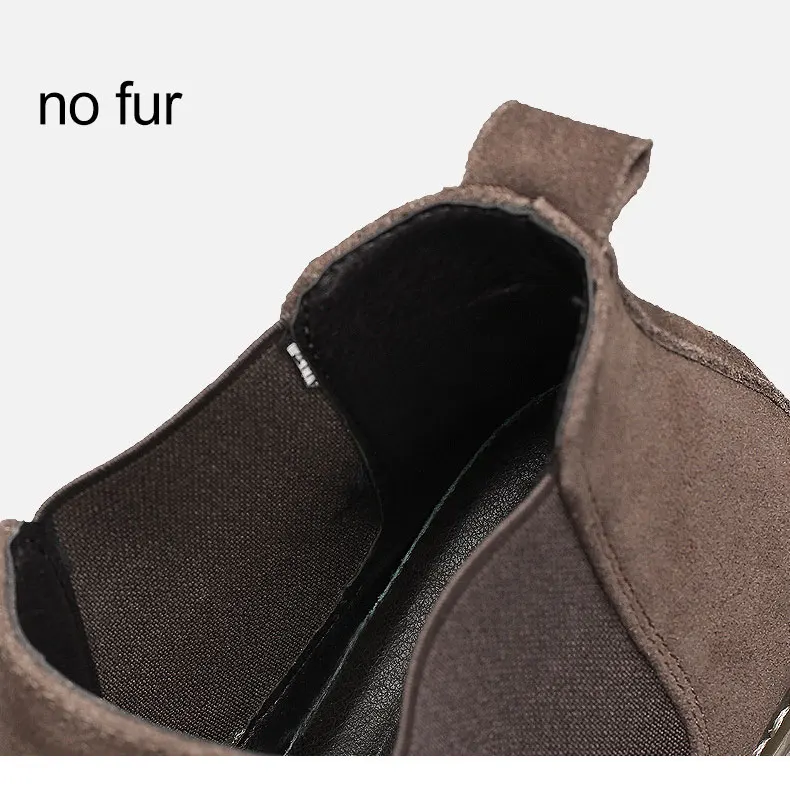 

Vanmie Winter Men Boots Suede Leather Chelsea Boots Men Vintage Ankle Boots for Men Warm Fur Black Chelsea Boots Men Size 38-46