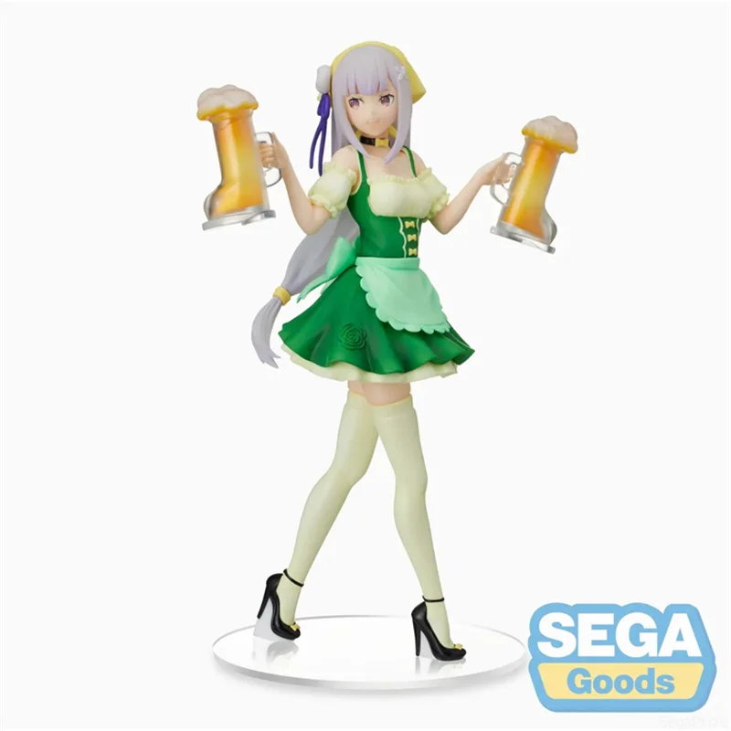 

Original SEGA Re Life In A Different World From Zero Emilia Beer Festival Maid Anime Figure Model Collecile Action Toys Gifts