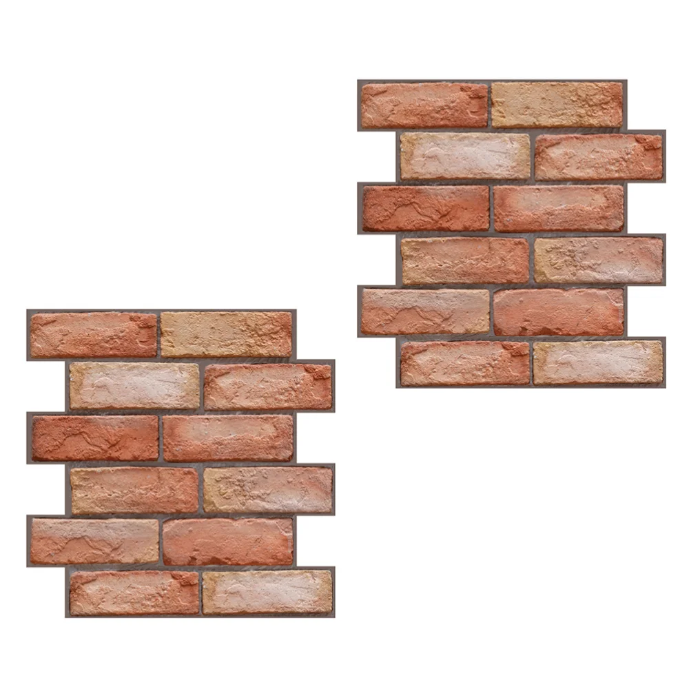 

2Pcs Wall Stickers Brick Pattern Design Stickers Waterproof Wall Decals