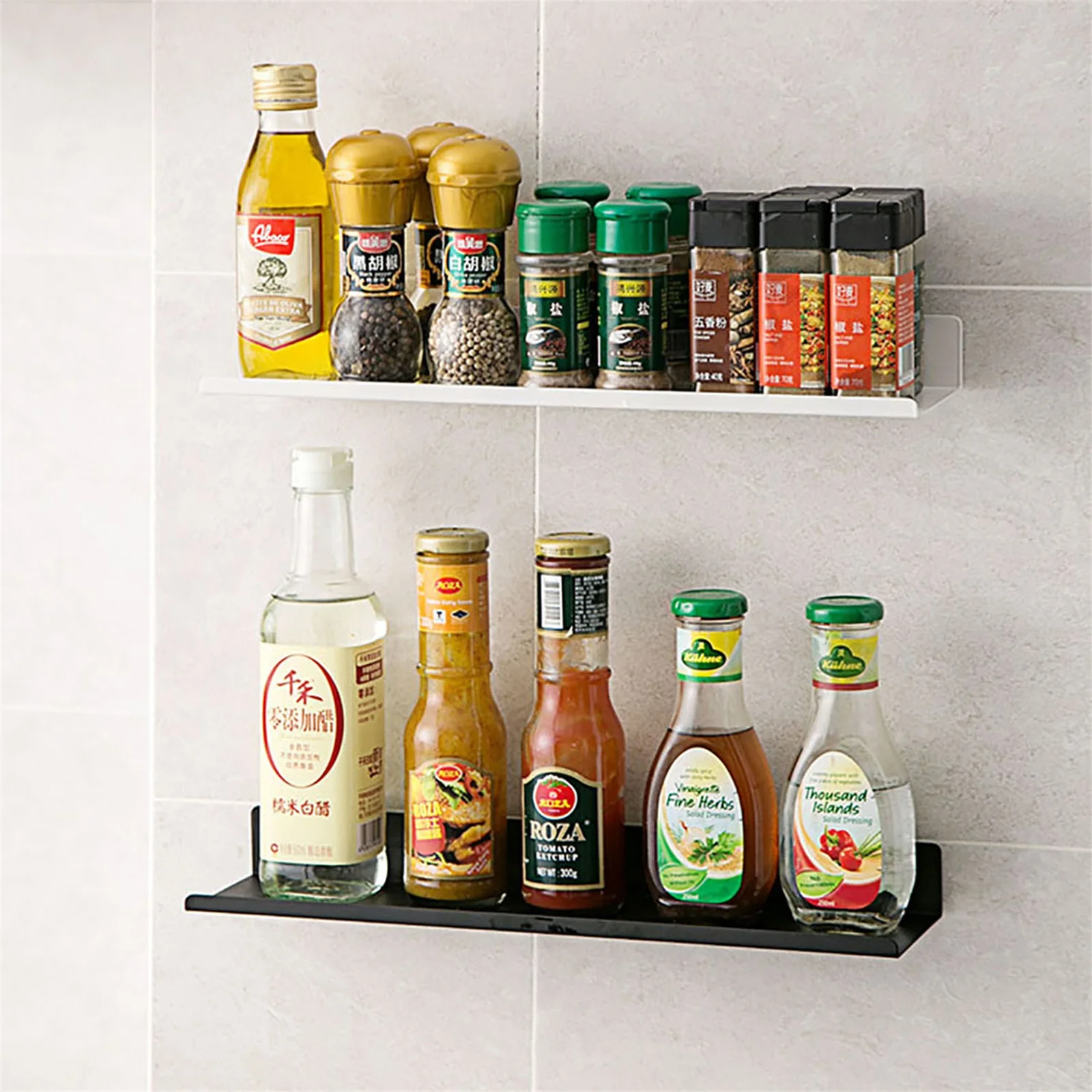 

Punch-free Metal Wall Decorative Storage Rack TV Backgroud Wall Hanger Bookshelf Flower Pot Stand Kitchen Bathroom Organizer