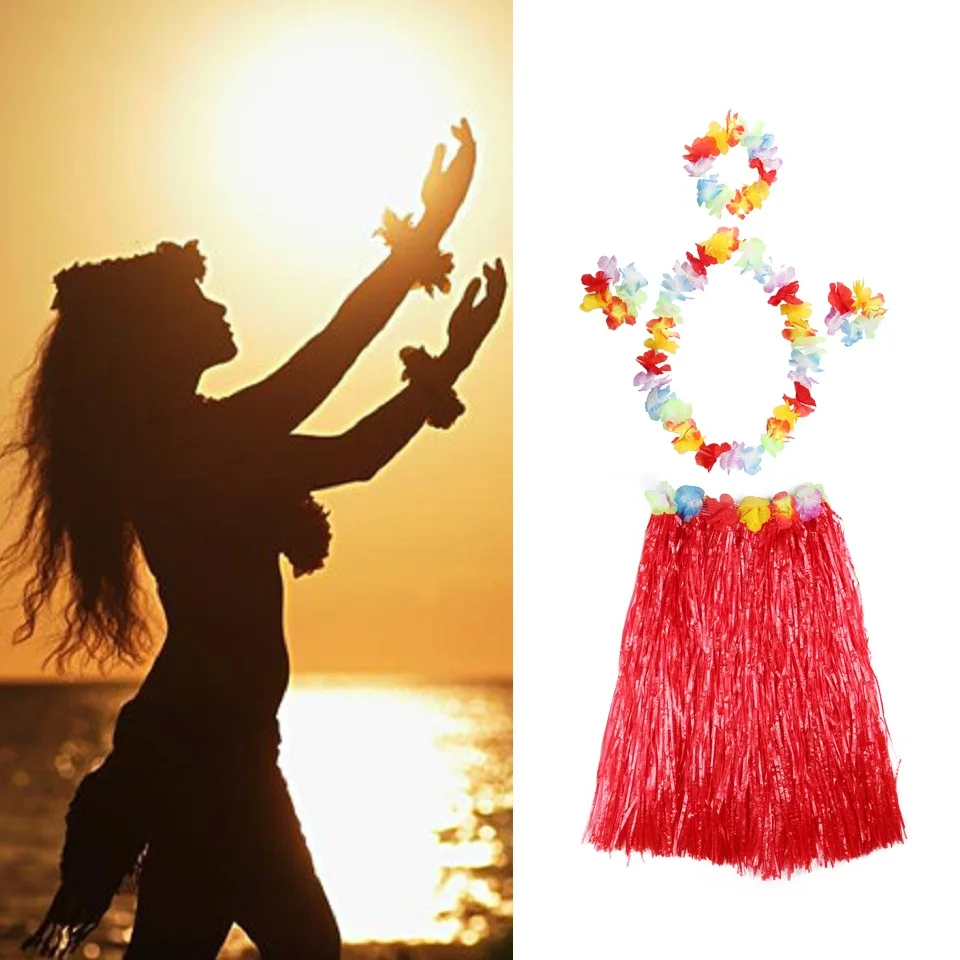 Пластиковые юбки Черлидинга Гавайские танцевальные костюмы для девочек детские