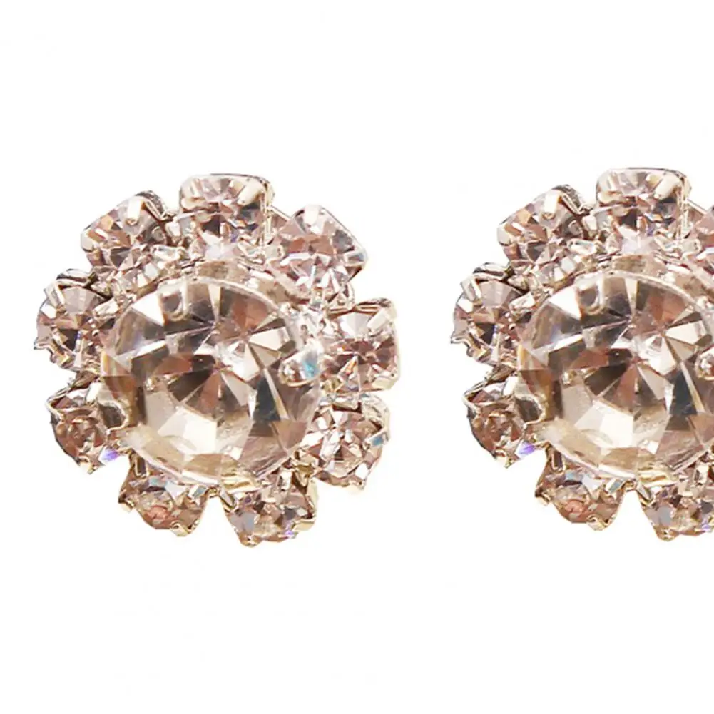 

80% Hot Sale 1 Pair Ear Stud Rhinestone Trendy Crystal Ear Stud Earrings Women Gold Color Charm Print Stud Earring Wholesale