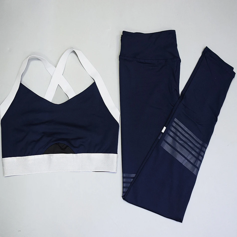 Женский спортивный костюм для йоги фитнеса спортзала пуш-ап комплект эластичный