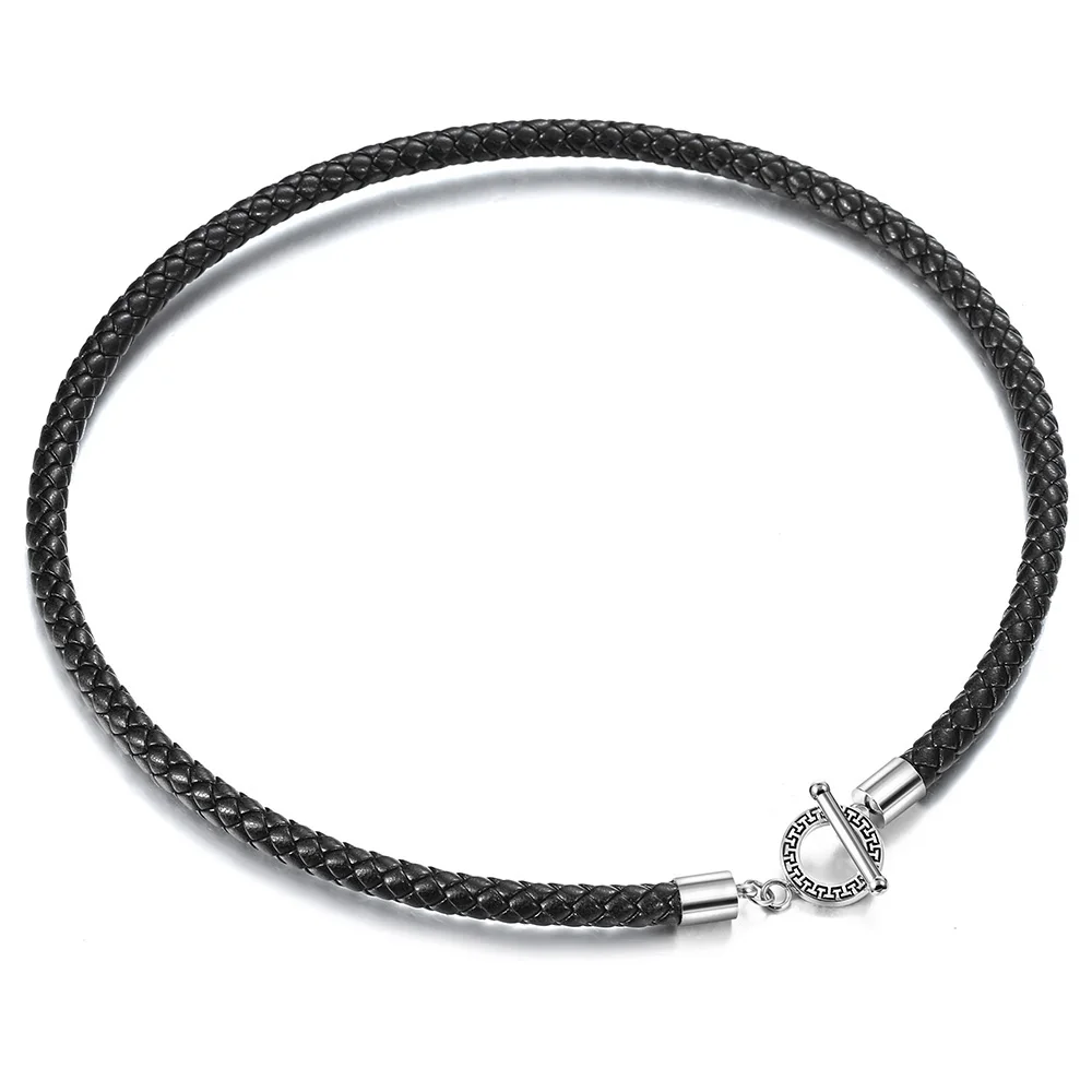 6 мм браслет из натуральной кожи для мужчин и женщин черный цвет плетеная веревка