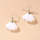 Милые серьги-гвоздики с белыми облаками, нежные облака для женщин, подарки для девочек подарочный набор украшений для ушей