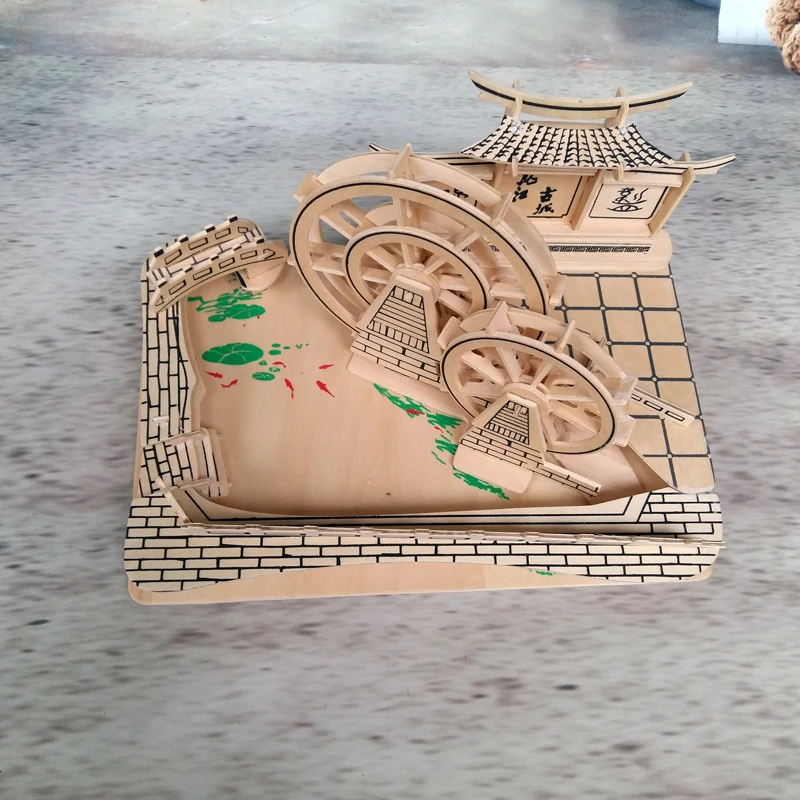 Деревянная модель 3D ручная сборка деревянная игра древнее китайское водное