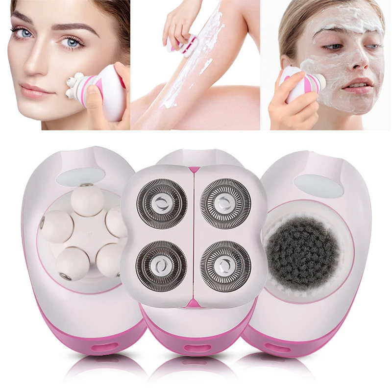 3 в 1 электробритва для женщин безболезненная электрическая бритва с массажером