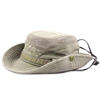 2021 adult mens cap summer mesh breathable retro 100 cotton bucket hat panama jungle fishing hats novelty dads beach cap