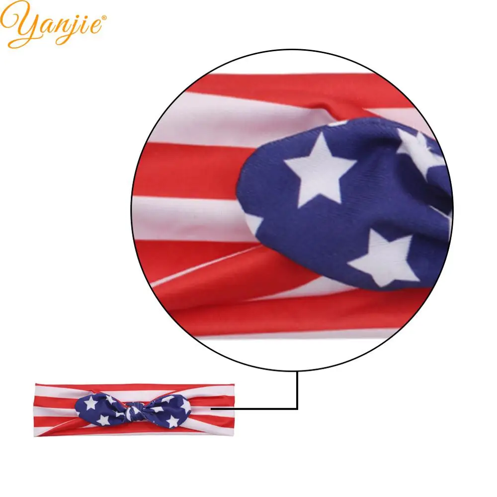 Мама и ребенок July 4th повязка на голову 2021 американская ткань со звездами крест