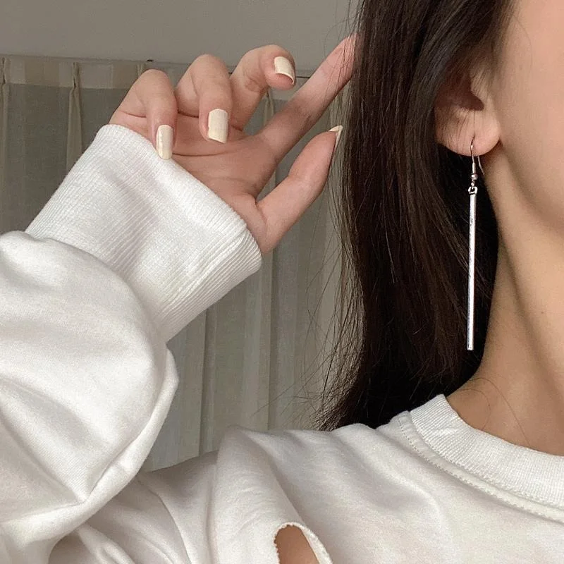 

Earrings Jewelry Modification Face Personality Trend Temperament Stick Round Face Long Earring Ear Clip Jewelry Wholesale