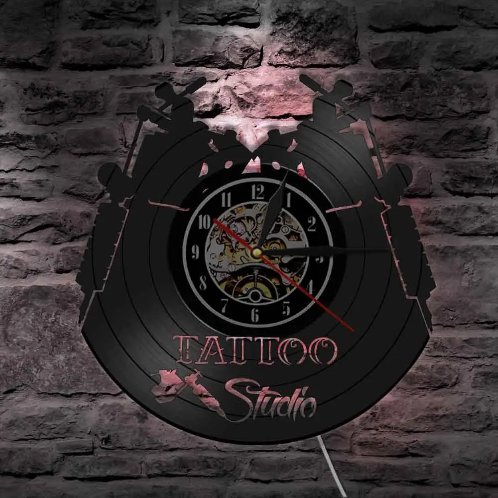 Тату студия на заказ виниловая пластина в стиле ретро|Комнатные настенные LED