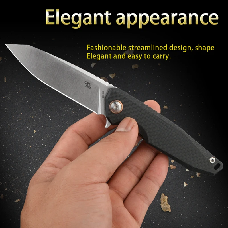 

CH Knives 3004 Titanium And Carbon Fiber Handle Material D2 Blade Portable Adventure Folding Knife Trekking Hunting Flash Sale