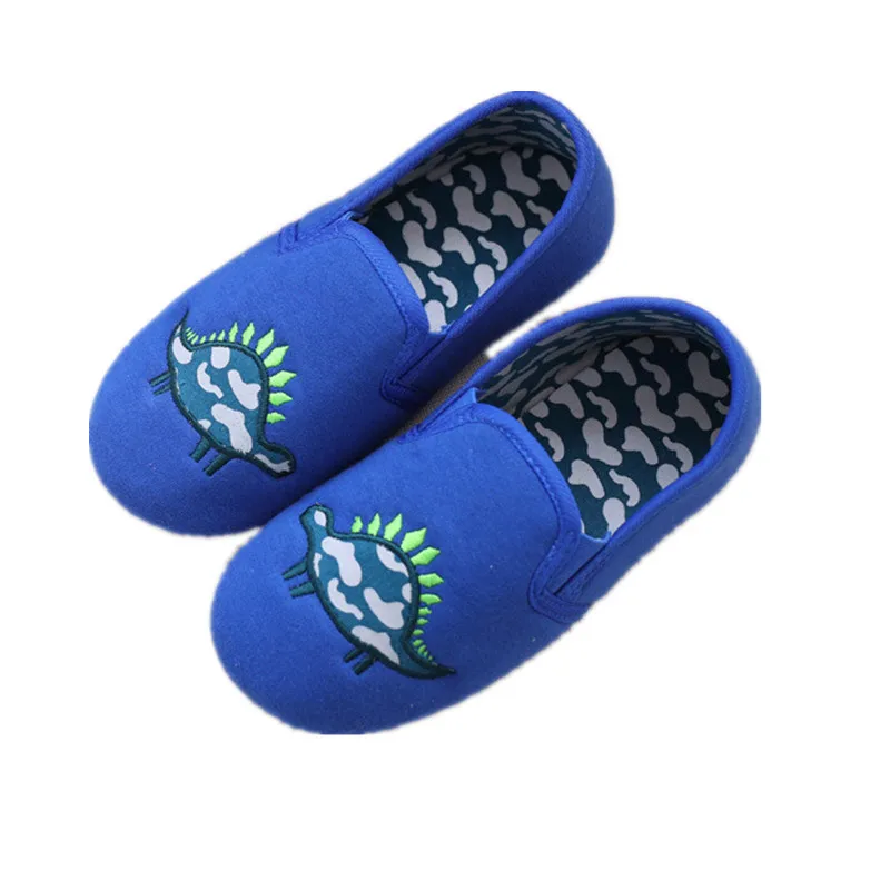 Осенне-зимние домашние тапочки для мальчиков из хлопчатобумажной ткани детские