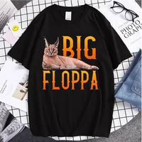 2021 fashion tees big floppa meme cute caracal cat printed cotton top popular style tshirts couple summer tshirt ulzzang t shirt