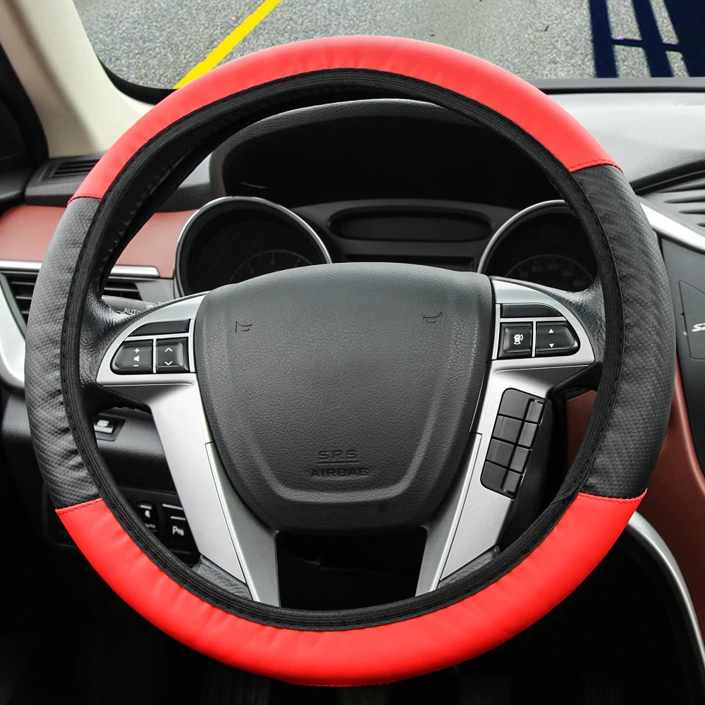 Чехол рулевого колеса автомобиля PU углеродное волокно стиль для Ford focus 2 mk2 fiesta 3 mk3