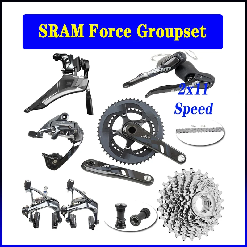 

SRAM Force 2x11 22 скорость 50 34 53 39T 170 172,5 мм Дорожный велосипед групсет велосипедный комплект задний переключатель передач кассета 1170 нижний GXP Rival
