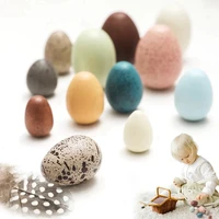 1 set wooden easter eggs happy easter decorations painted eggs diy craft kids gift favor home decor easter party children gift