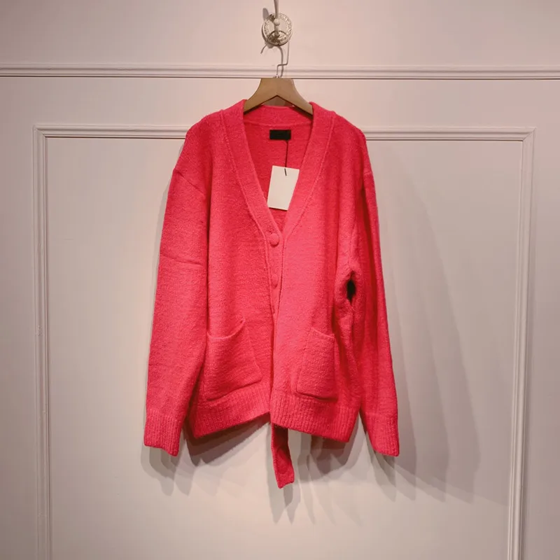 

Autumn 2020 new women's Mohair easy Knitted cardigan loose coat Two colors