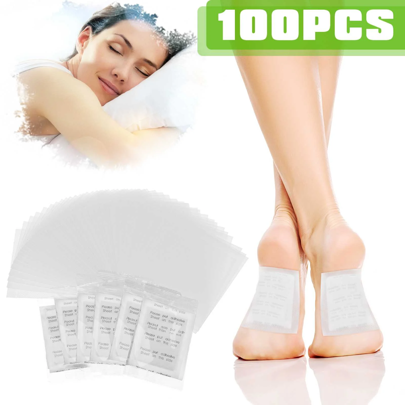 

100pcs Detox Patches Stickers Foot Herbal Cleansing Patch Pads Feet Slimming Weight Lose Feet Care Body Health Adhesive Pad