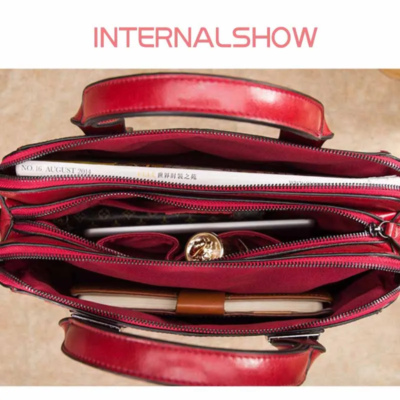 Женские сумки из натуральной кожи модные женские роскошные с двойной молнией на