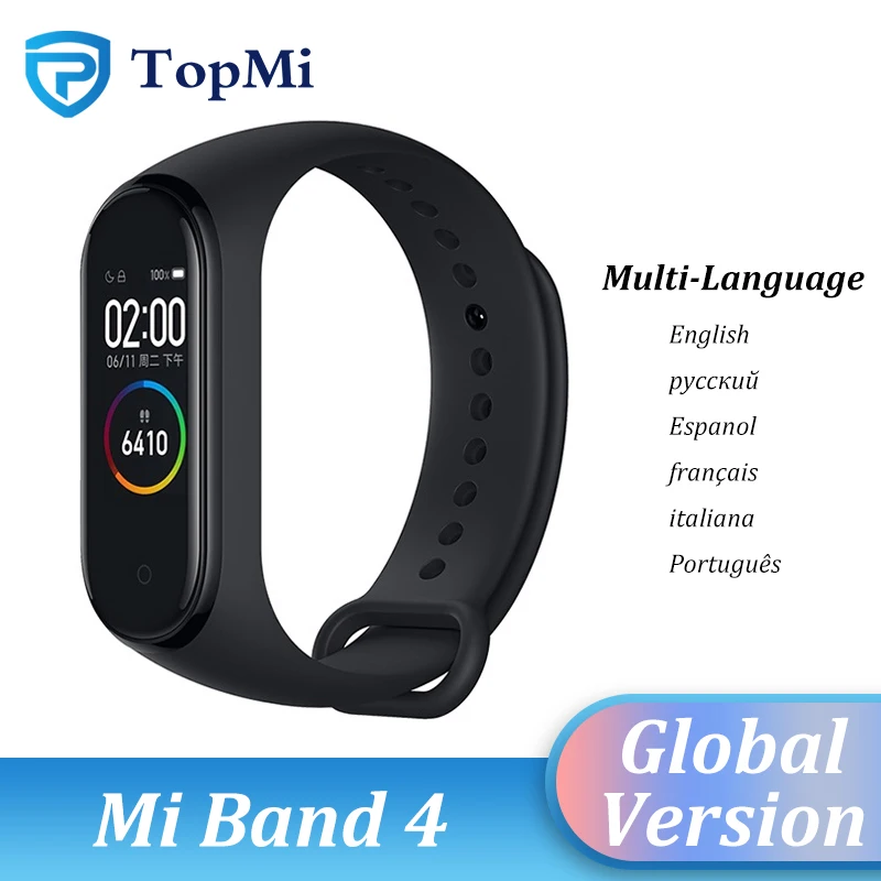 Новый оригинальный браслет Xiaomi Mi Band 4 глобальная версия многоязычный