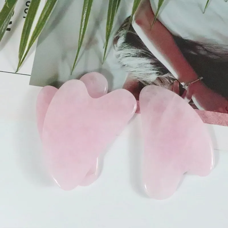 Розовый кварц Минеральные Кристаллы gua sha лица рейки исцеления натуральный