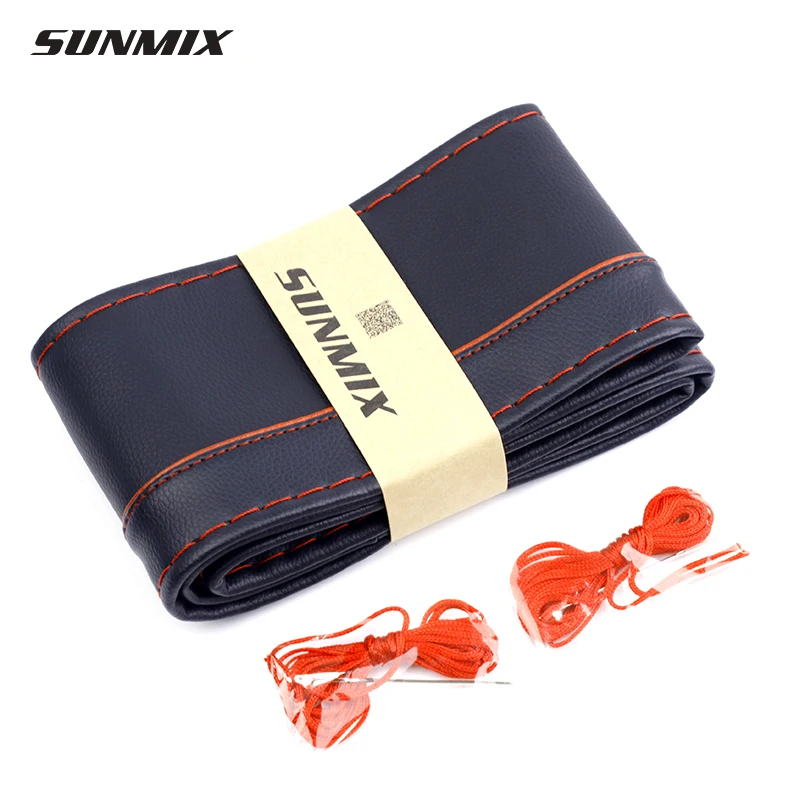 SUNMIX простой стиль Спортивное Рулевое Колесо контрастное украшение шитье рулевое