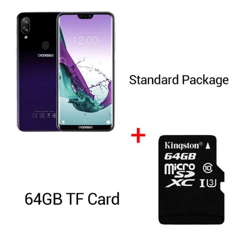 Purple n 64GB Card DOOGEE N10 мобильный телефон Octa Core, 3 Гб оперативной памяти, Оперативная память 32GB Встроенная память 5,84 дюймов FHD+ 19:9 Дисплей 16.0MP Фронтальная камера 3360 мАч Android 8,1 4glte - Цвет: Purple n 64GB Card