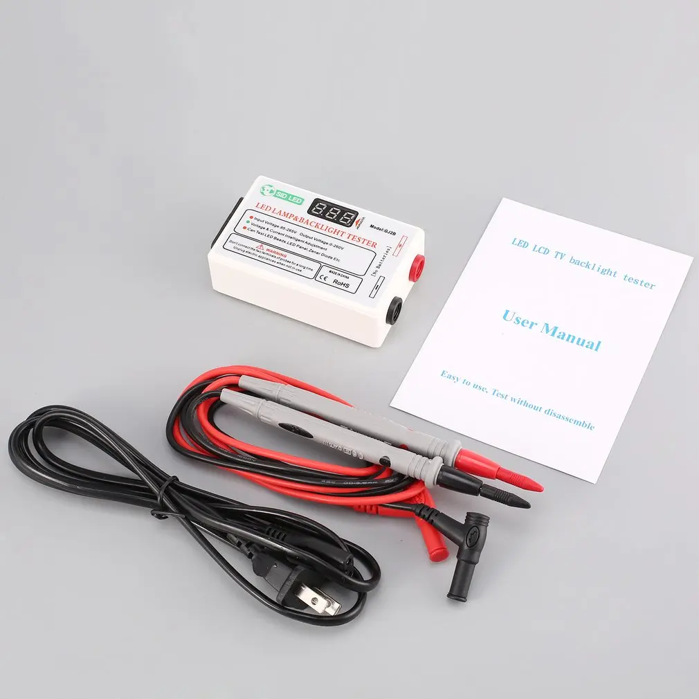 GJ2B Voltage LED LCD TV Screen Backlight Zener Diode Tester Meter Lamp Strip Bead Light Board Test Tool Output 0~260V US Plug |