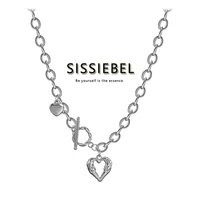 punk style hip hop girl disco stainless steel heart necklace couple universal neck chain korean fashion jewelry for girls acc