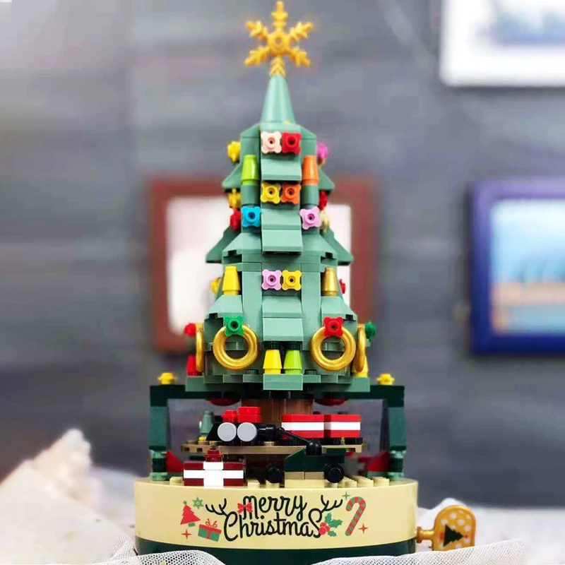 

Idea series Colorful Christmas Tree Building Blocks Rotating Music Box Modle Bricks Assembled Toy For Boy Christmas Gift 360PCS