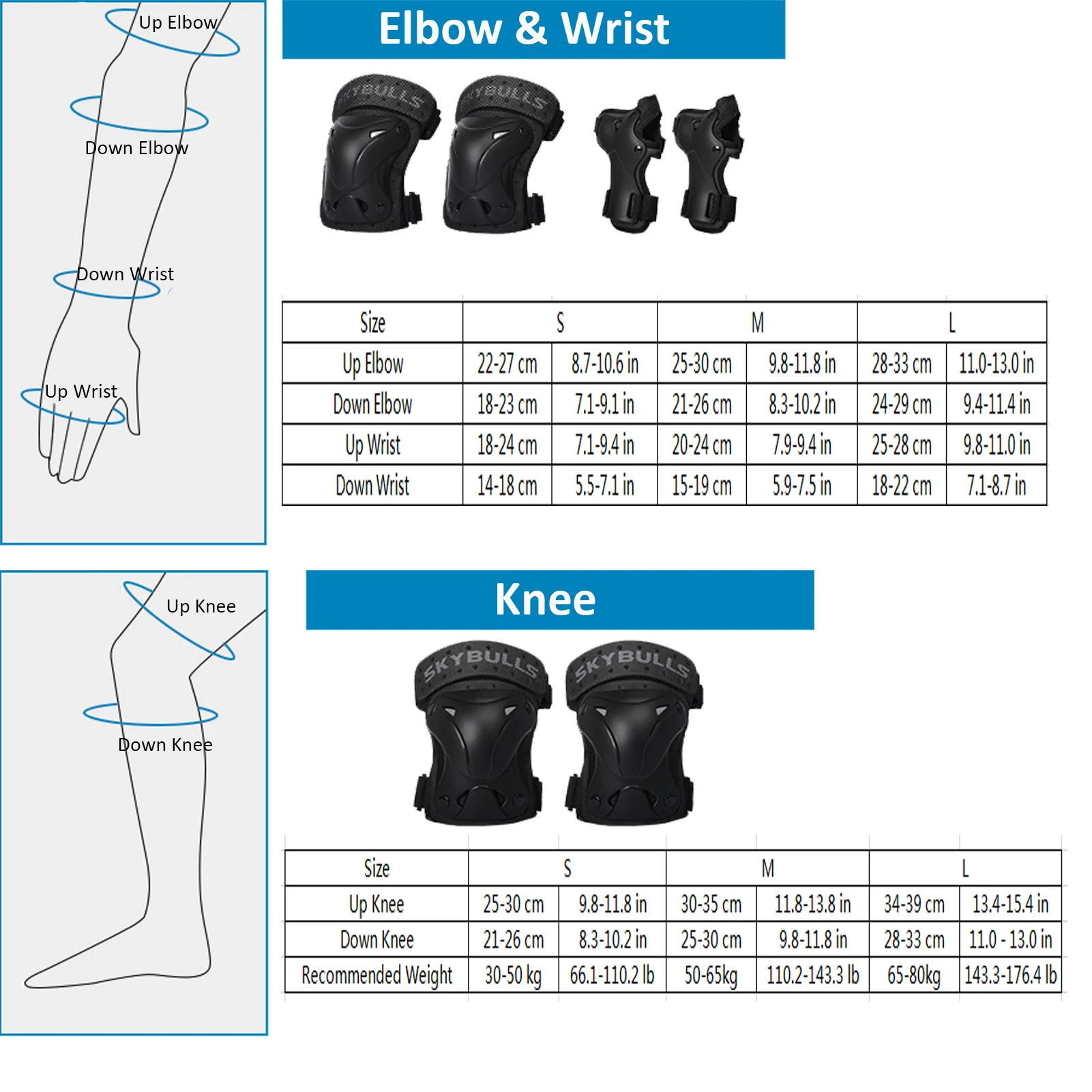 

Thicken Knee Pads Set Knee Pads Elbow Pads Wrist Guards Protective Safety Protection Pads for Skateboard Cycling Riding