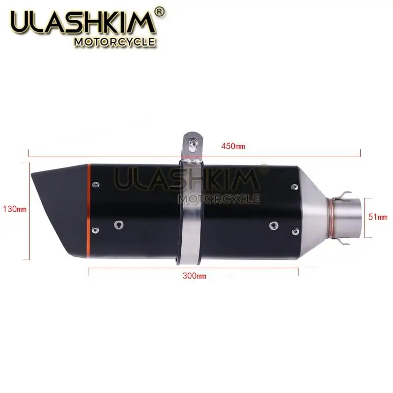 

M3 Motorcycle Full System Exhaust Muffler Middle Connect Pipe Slip On For HONDA GROM MSX 125 MSX125 2012 2013 2014 2015