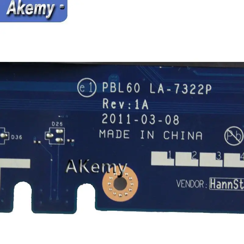 

Akemy X53U PBL60 LA-7322P REV:1A Laptop motherboard For Asus X53B K53B X53 K53 Test original mainboard