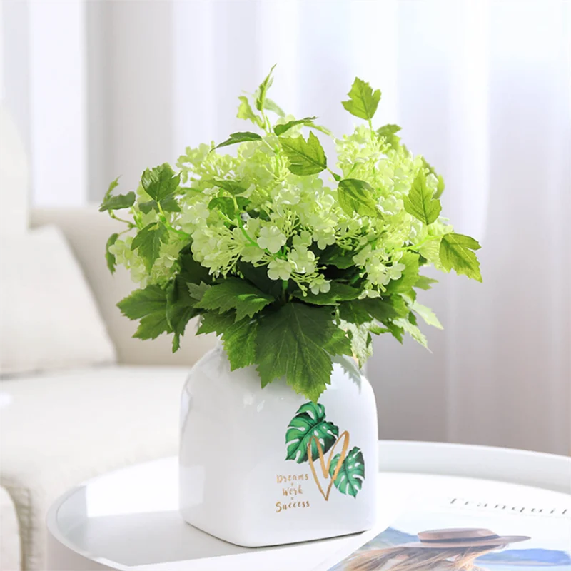 

Quality 4 Fork Hydrangea Wedding Road Lead Artificial Flowers, Artificial Plants Potted Plants Flower Garden Home Decoration