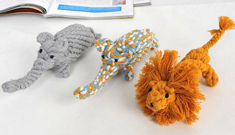 5 видов жевательные игрушки для собак милые модели животных хлопчатобумажный