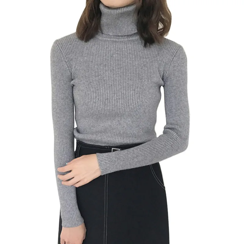 

Womens Sweaters Ladies Autumn Sweaters Slim Soft Long Sleeve High Neck Knit Pullover Sexy Slim Stretch Sweater Tops One Size