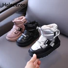 Зимние детские ботинки для снега, Детская водонепроницаемая обувь, теплая обувь для маленьких девочек, брендовые ботинки для малышей, ботинки для мальчиков, черная модная обувь, Новинка