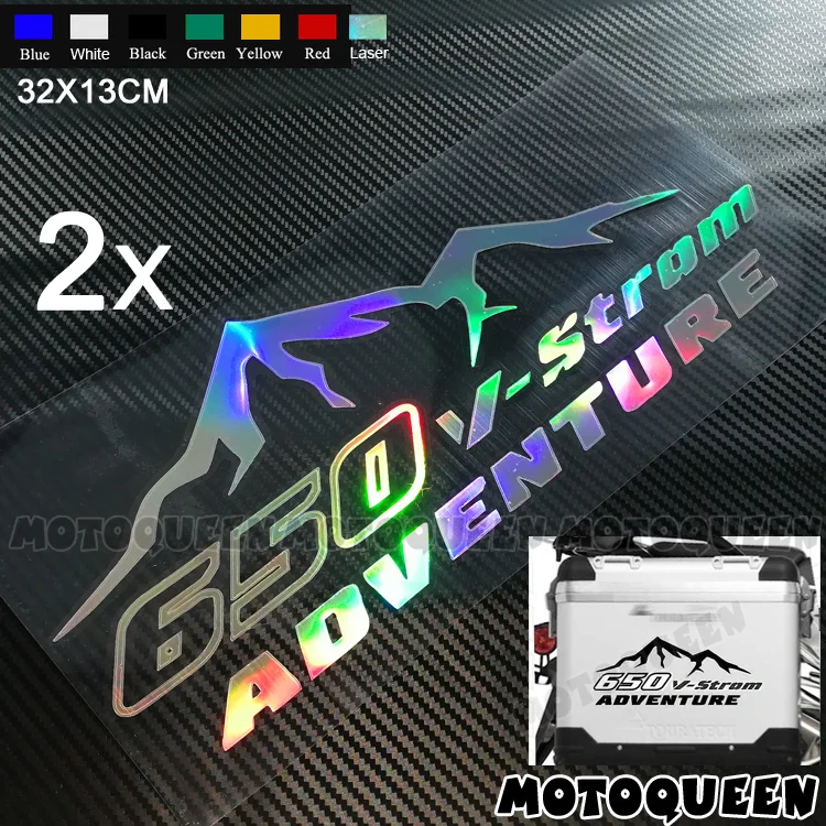 2X Motorcycle Saddlebag Luggage Aluminium Side Box Decoration Decals Reflective Stickers For Adventure V-Strom 650 1000
