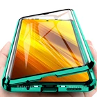 Двусторонний Чехол-книжка для xiaomi poco x3, x, 3, 3x nfc, pocox3, из закаленного стекла, с магнитной застежкой, 360