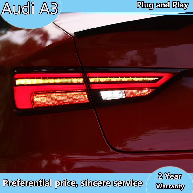 

Car Styling taillight tail lights case for Audi A3 S3 2013-2016 LED taillights Sedan car Tail Lamp rear trunk lamp cover