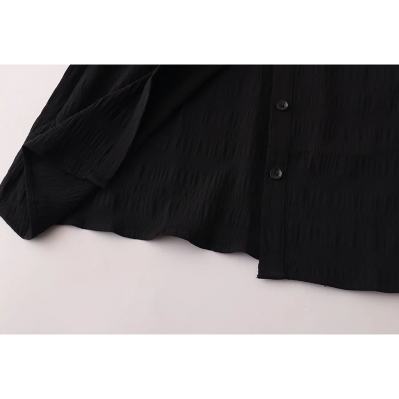 

French Vintage Flare Short Sleeve Black Dress Women Streetwear Chic O Neck Dresses Female Hepburn Style Single Breasted Vestidos