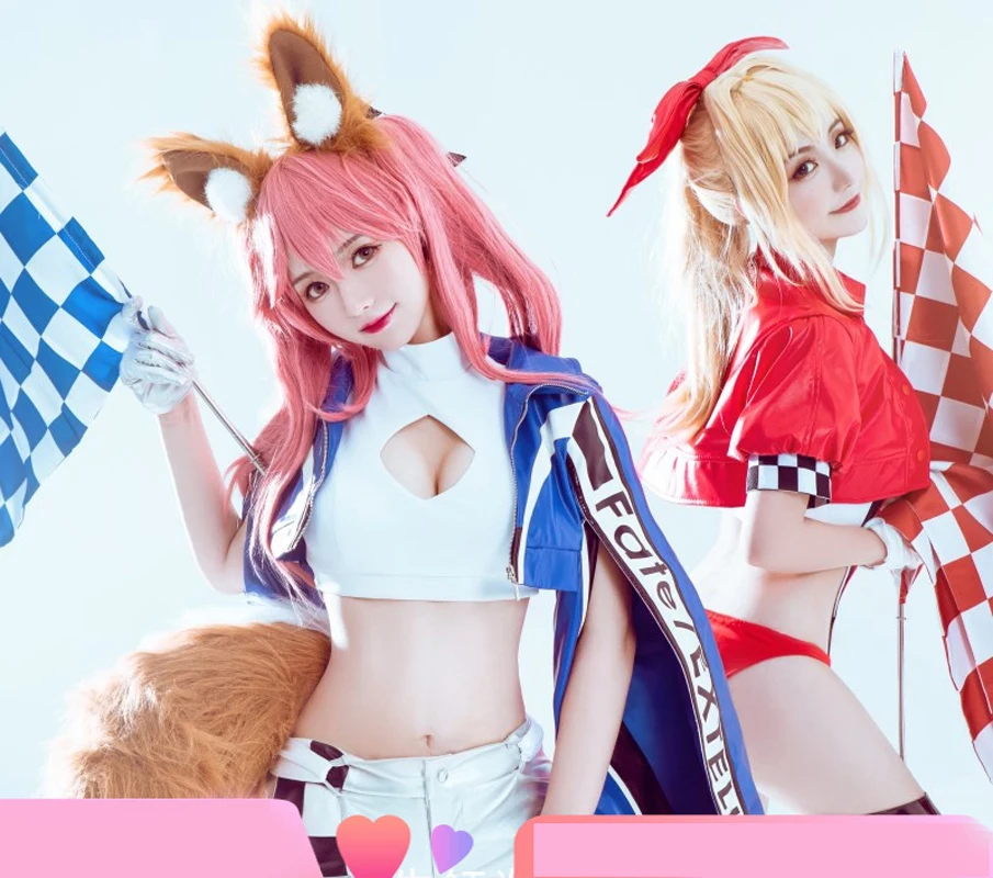 FGO гоночный костюм черный тамамо no Mae Косплей Костюм fate Униформа cos |