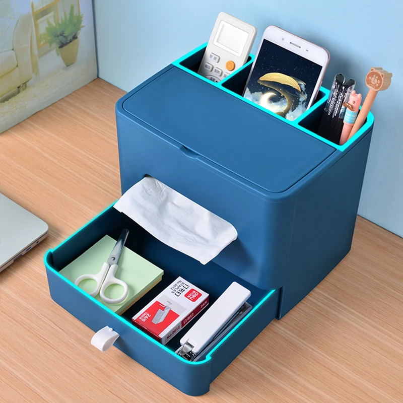 Зеркальный пластиковый ящик для хранения органайзер макияжа Настольная офисная