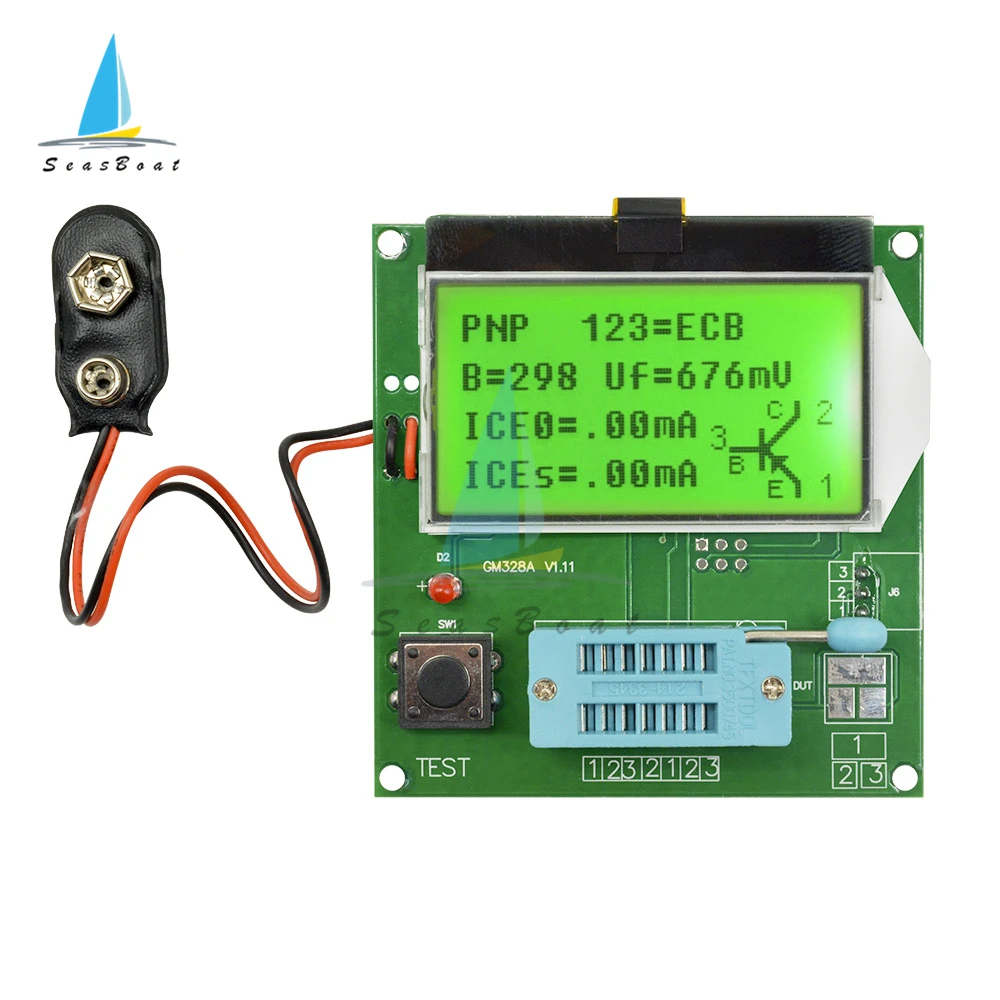 

LCD GM328A Transistor Tester Diode Capacitance ESR Frequency Meter MOS/PNP/NPN LCR PWM Square Wave Signal Generator