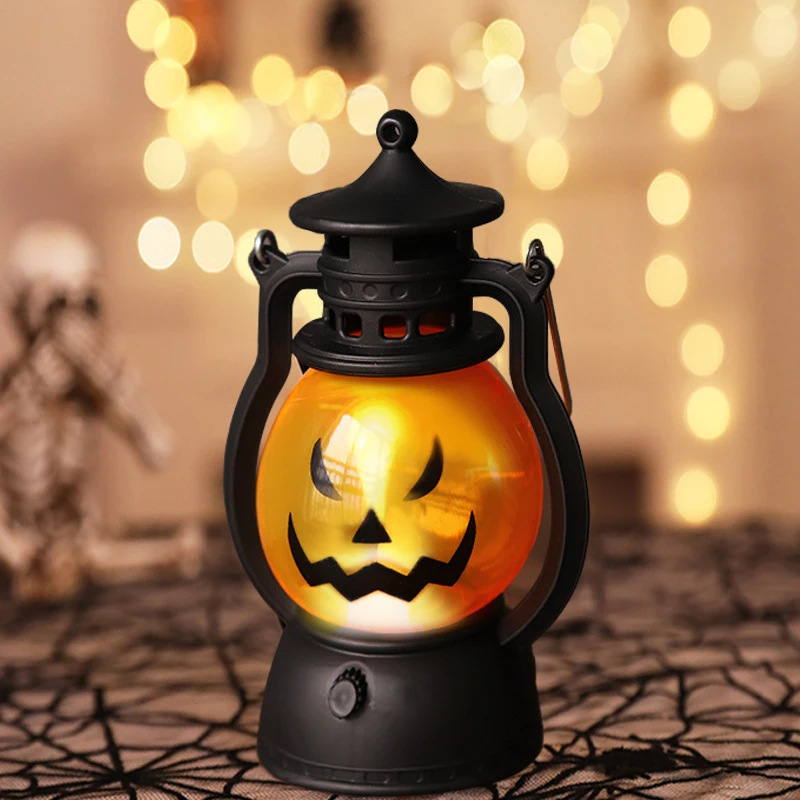 LED Night Light Pumpkin Skull Pony Lantern Halloween Decor DIY Hanging Scary Creative Kids Toy Holiday Bar Party Oil Lamp Prop | Дом и сад