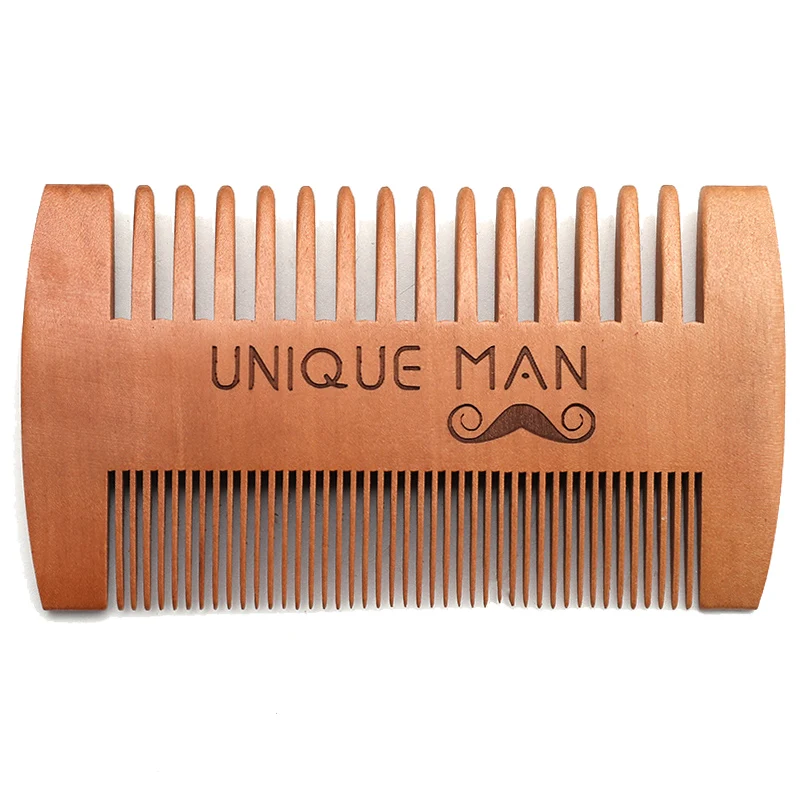 

Men's Beard Comb Wooden Hear Comb Dual Action Fine & Coarse Teeth Perfect for use with Balm & Oil Pocket Comb for Beard & Hair