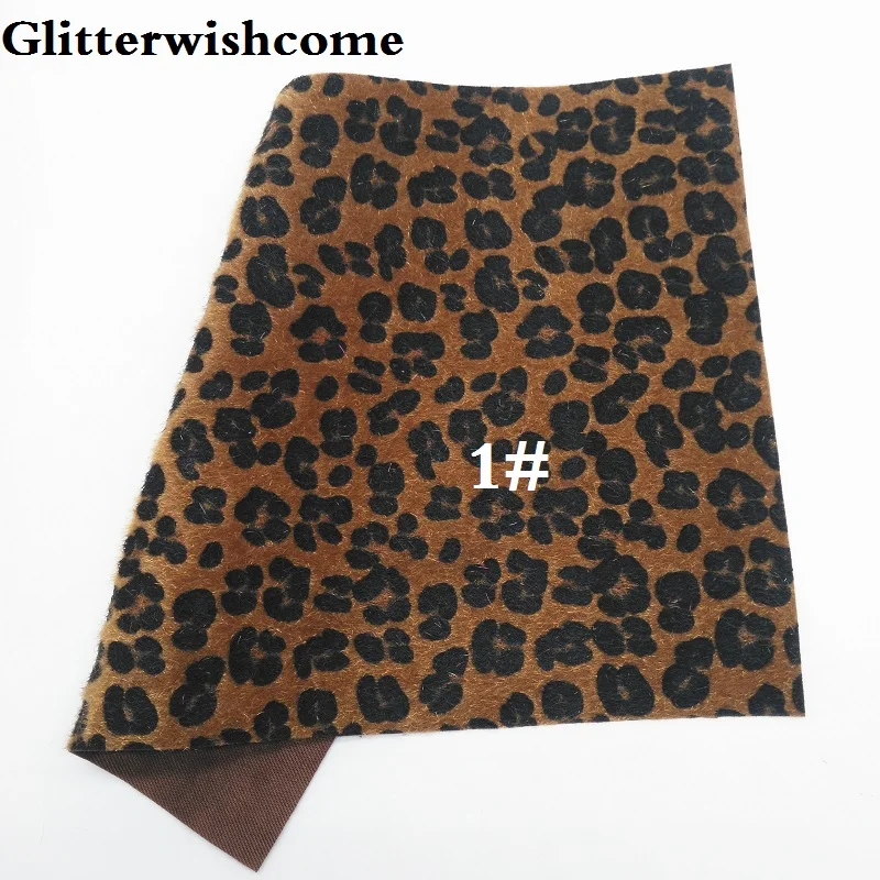 1 Glitterwishcome 21X29 см A4 размер винил для бантов с леопардовым принтом на лошадином меховые листы для бантов, GM216A - Цвет: 1