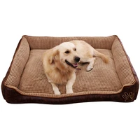 pet dog cozy kennel cotton blended double sided canvas fabric durable ware washable sofa sleeping bed mat puppy basket cat nest